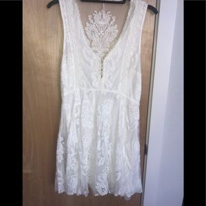 Free People white lace mini dress!